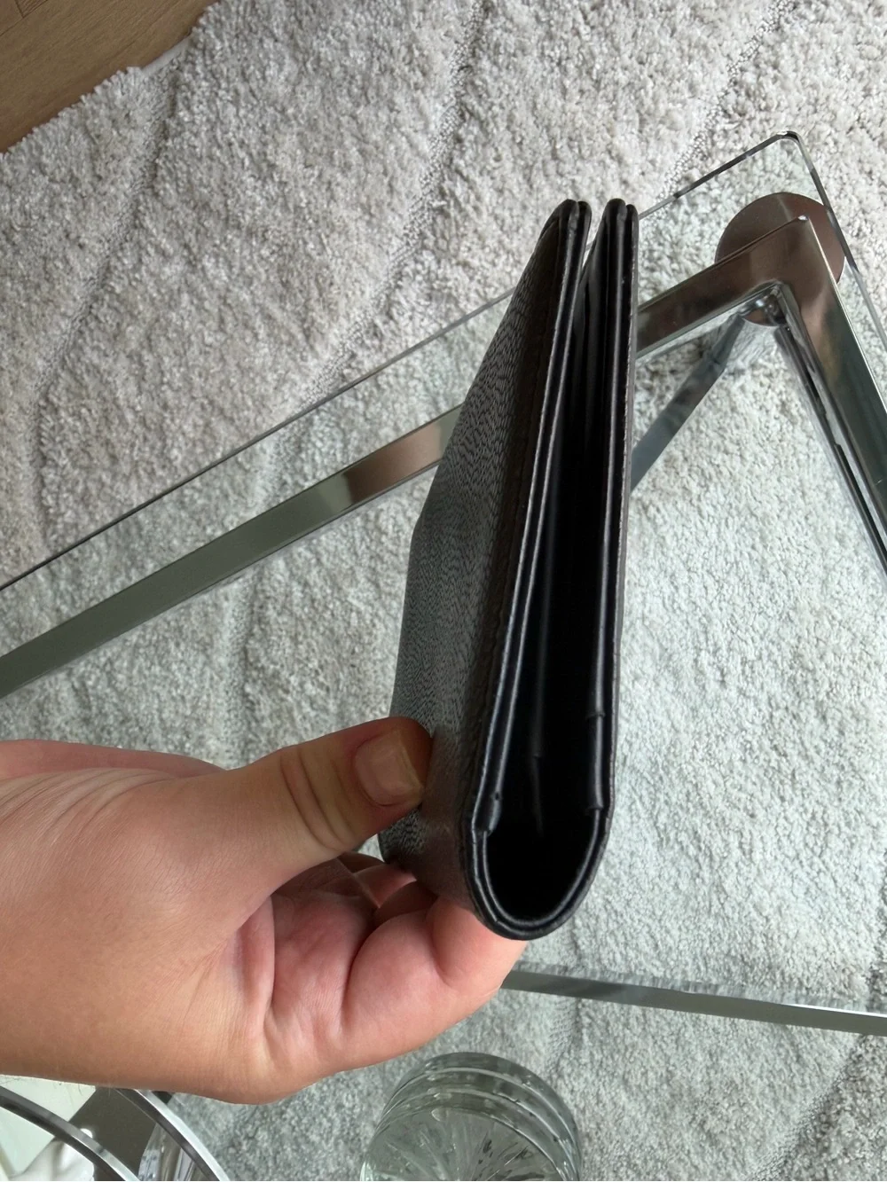 CHANEL Black Caviar Leather Continental Wallet with Raised CC
